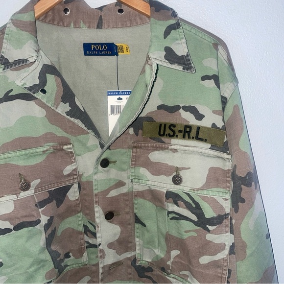 Polo Ralph Lauren Camo Military Over Shirt U.S.-R.L. Jacket Camouflage ( L ) - Picture 5 of 12